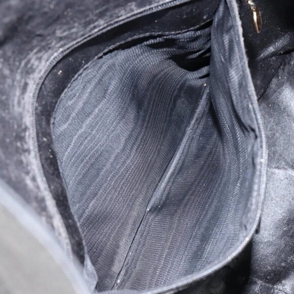 GUCCI Bamboo Hand Bag Leather 2way Black Gold - Picture 14 of 16